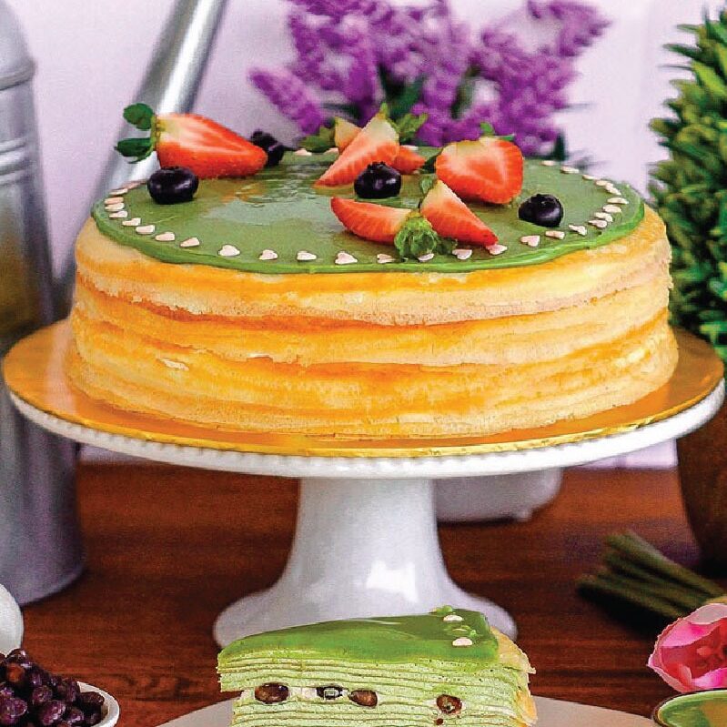Green tea mille crepe cake e1593061316106