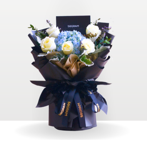 Aozora medium hydragea bouquet free delivery, kl, kuala lumpur, birthday, surprise flower box free delivery