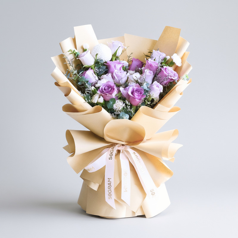 Blush Purple Roses Hand Bouquet