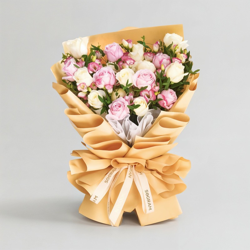Sweet Heart Pink Roses Hand Bouquet
