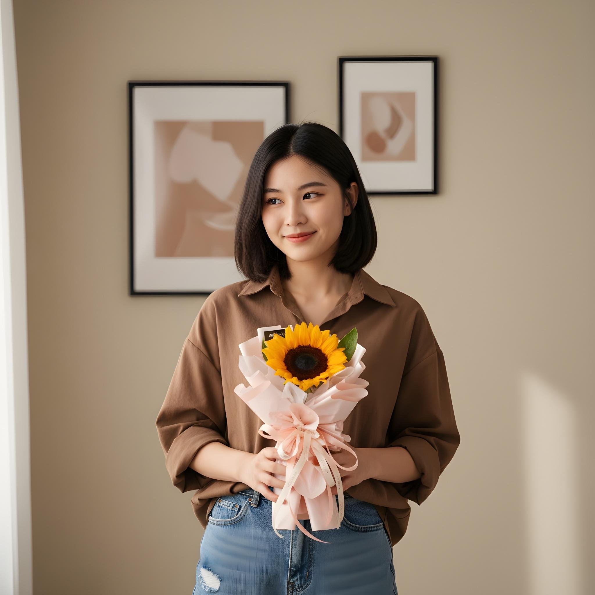 Sunflower mini bouquet- single stalk - image 4