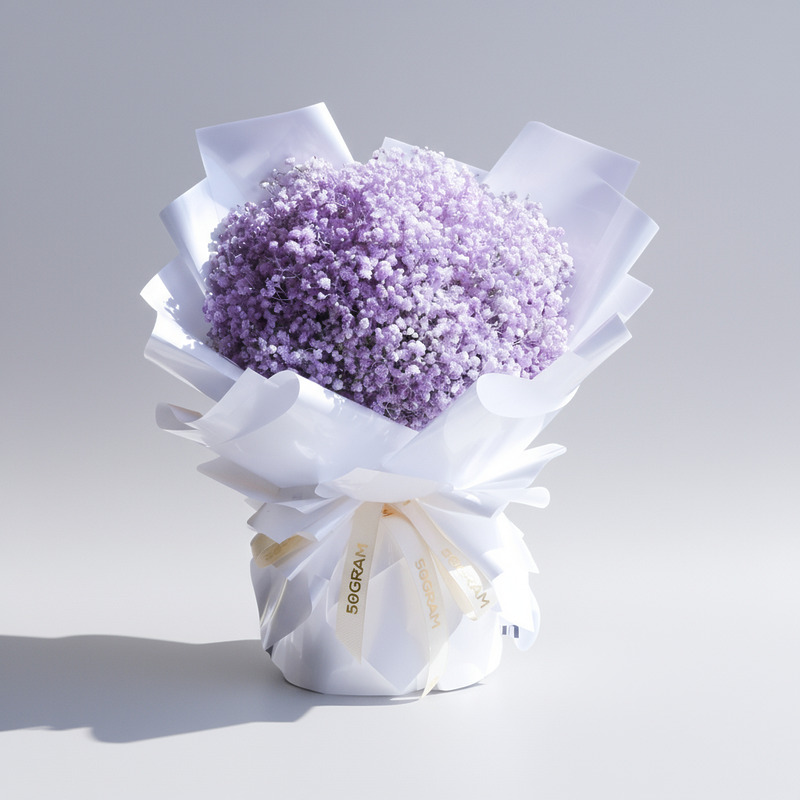 Baby Lavender Baby Breath Hand Bouquet