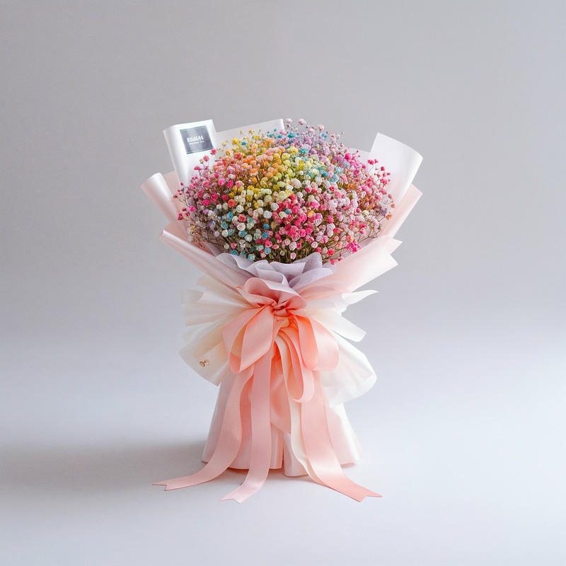 Baby Rainbow Baby Breath Hand Bouquet