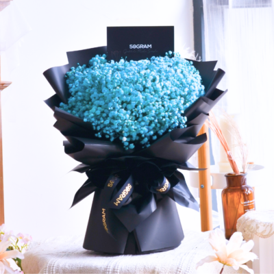 Tiffany blue baby breath flower bouquet free delivery kl & pj large size