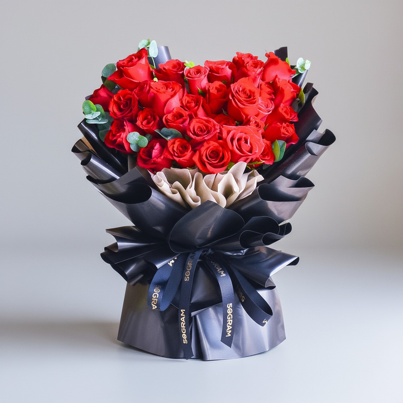 Luxuriante 33 Red Roses Hand Bouquet