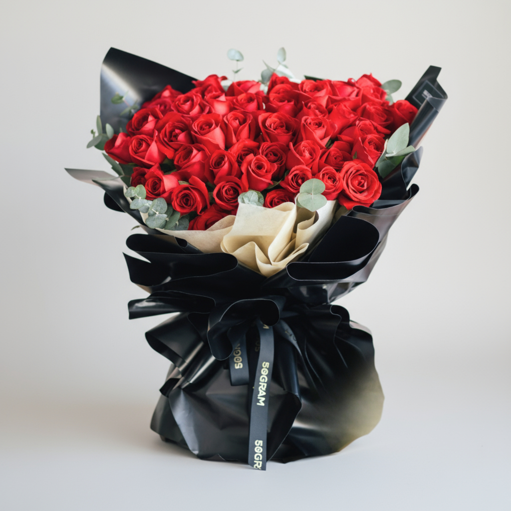 Luxuriante 50 red roses bouquet