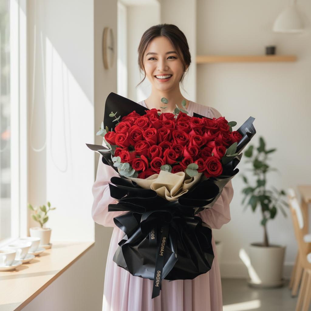 Luxuriante 50 red roses bouquet - image 3