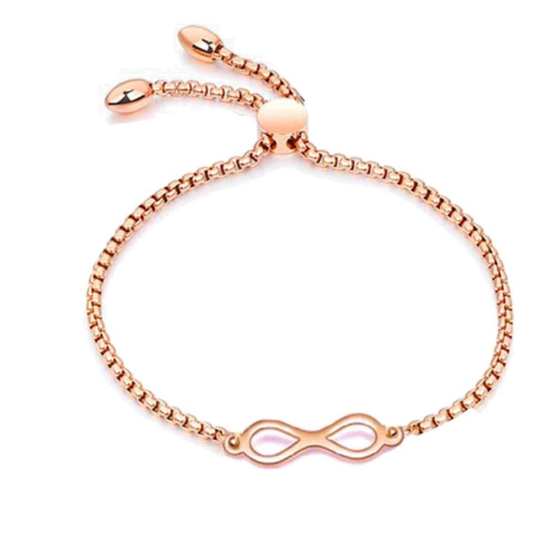 Infinity Endless Love Adjustable Bracelet in Rose Gold