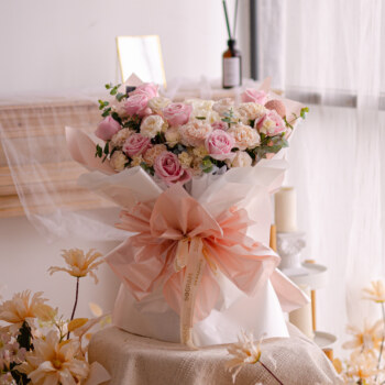 White hydrangea, pink rose, brut carnation, white ping pong, white eustoma, spray carnation white, eucalyptus cinerea, free delivery, kl, kuala lumpur, birthday, surprise