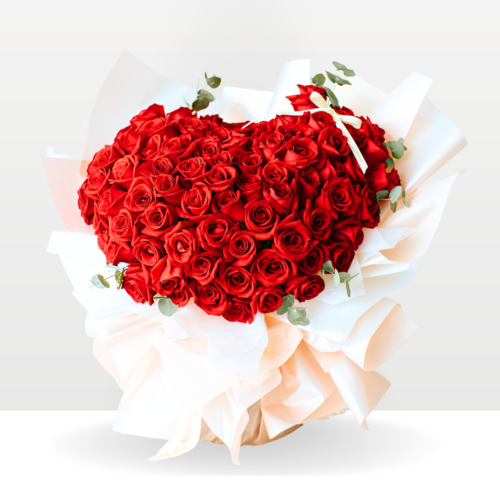 Luxuriante-99 roses-pink-wrap - marriage proposal , big flower bouquet , free delivery kl & pj