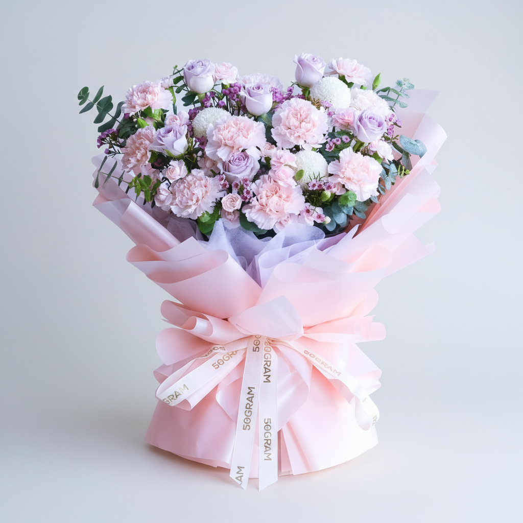 Primo amore beige carnation hand bouquet