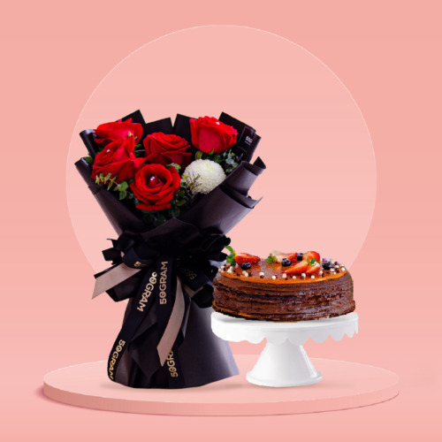 Red, Rose, Red Rose, Cake, Bundle, Free Delivery, KL, Kuala Lumpur, BIrthday, Surprise