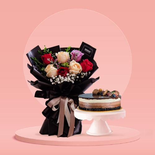 Red, champagne, purple, rose, red rose, champagne rose, purple rose, cake, bundle, free delivery, kl, kuala lumpur, birthday, surprise
