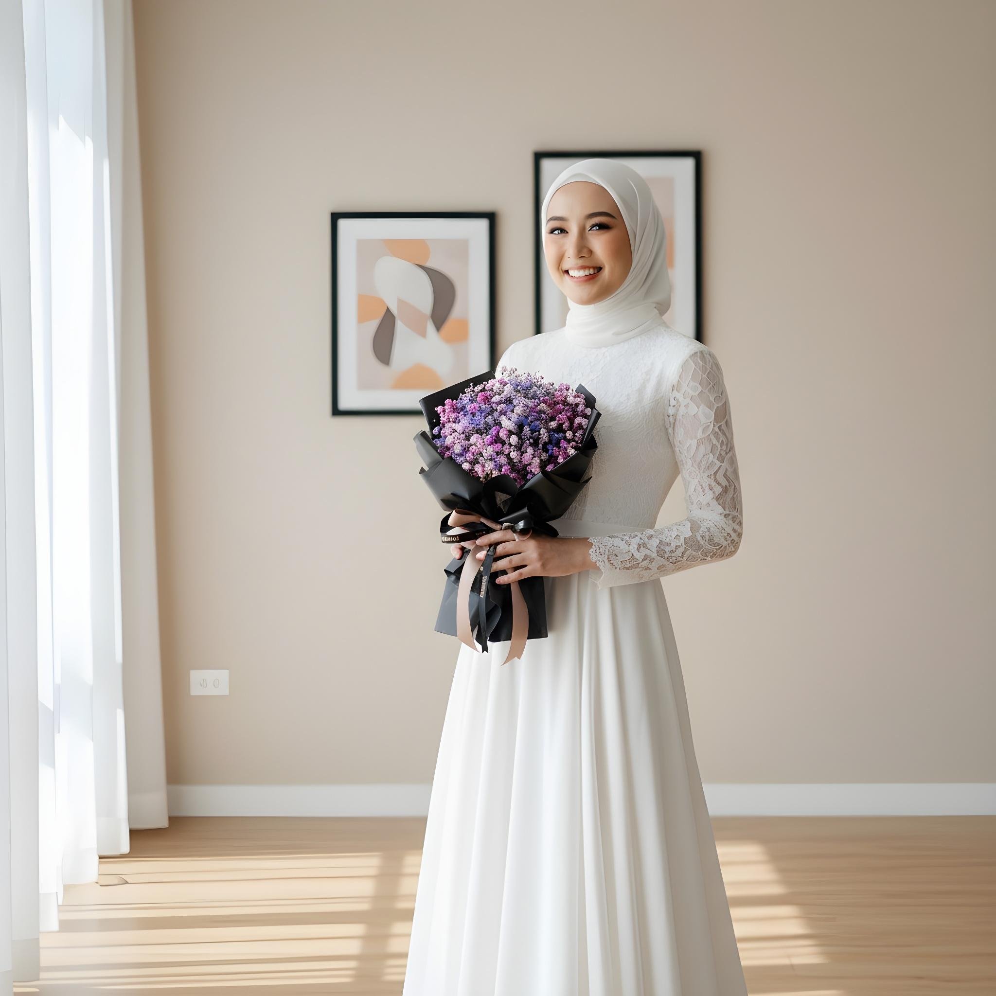 Baby galaxy baby breath hand bouquet - image 4