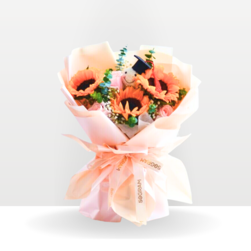 Sunny up sunflower bouquet | hand bouquet , free delivery kl & pj