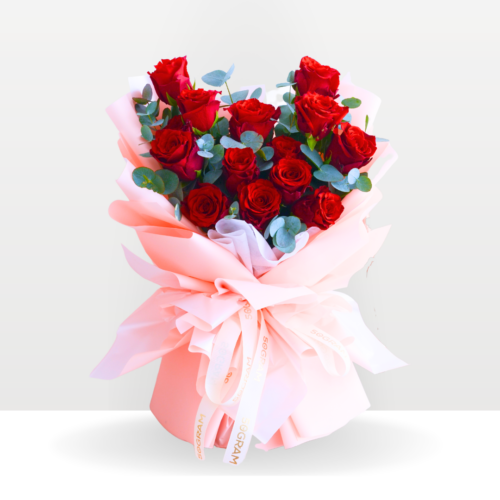Valence Red Rose Bouquet Valence Red Rose Style - Hand Flower Bouquet , Free Delivery KL & PJ