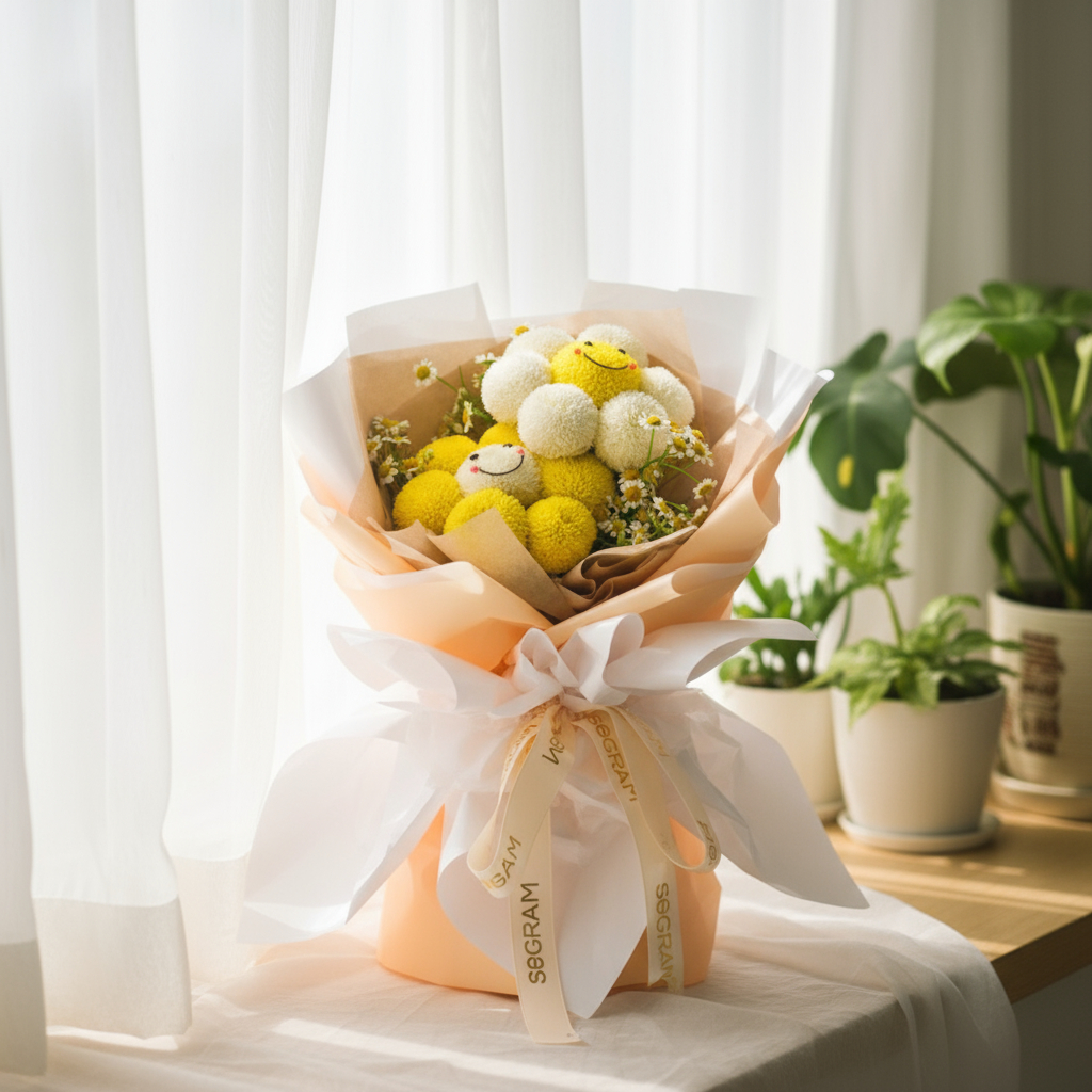 Happy face ping pong hand bouquet - image 2