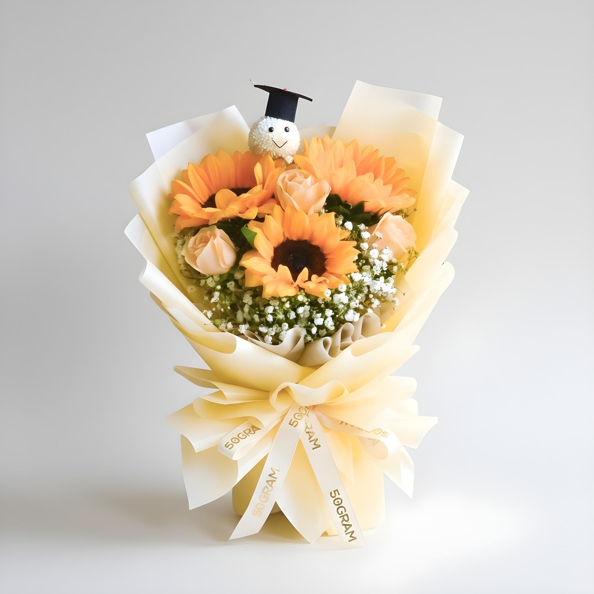 Sunny up sunflower bouquet | hand bouquet