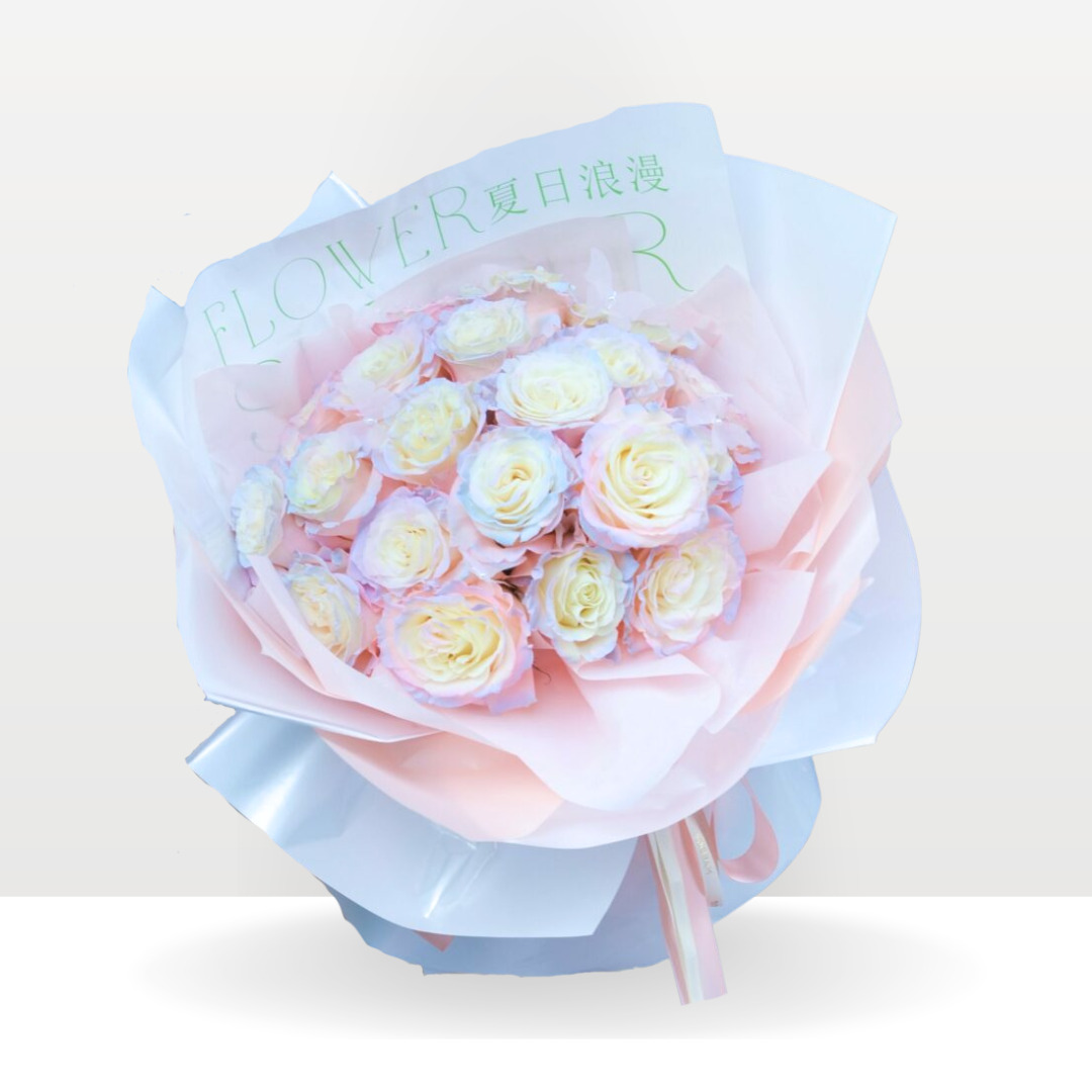 Aurora boreal gradience roses hand bouquet