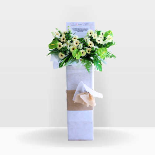 Verdant floral | condolences flower stand premium size free delivery kl & pj