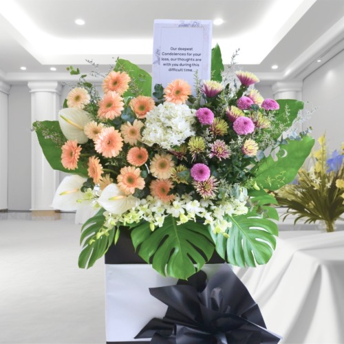 Ethereal tribute | condolences flower stand standard size free delivery kl & pj