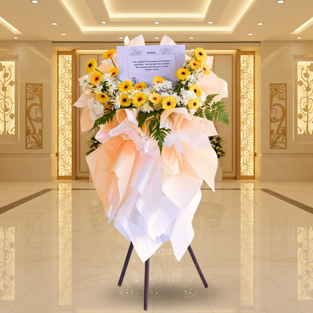 Serenity's embrace | condolences flower stand - image 3