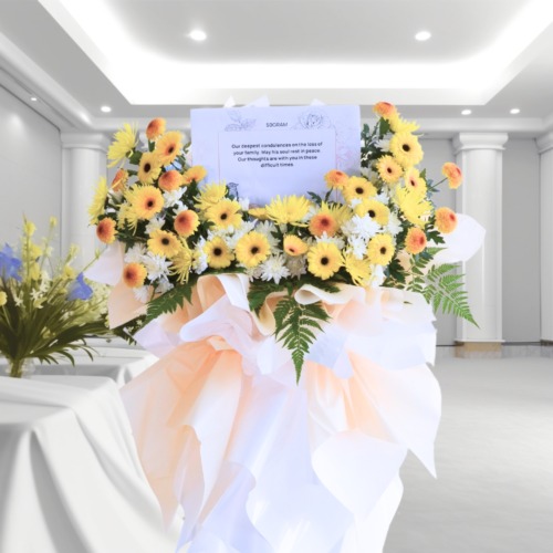 Yellow upsize condolence stand 2