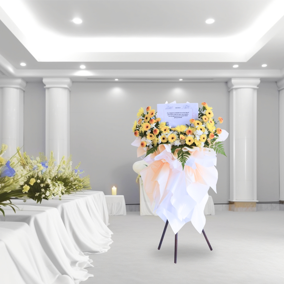Serenity's embrace | condolences flower stand - image 5