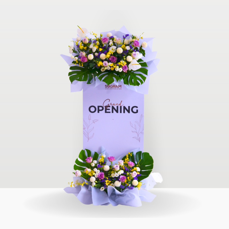 Purple Prosperity Business Opening Flower Steel Stand | Fresh Flower | Free Delivery KL & PJ