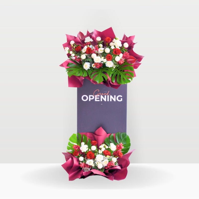 Red Resurgence Business Opening Steel Stand | Fresh Flower | Free Delivery KL & PJ