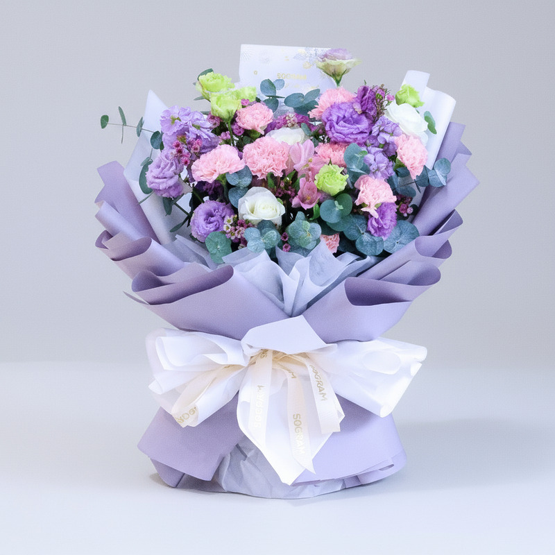 Heartfelt Gratitude Pink Carnation Hand Bouquet