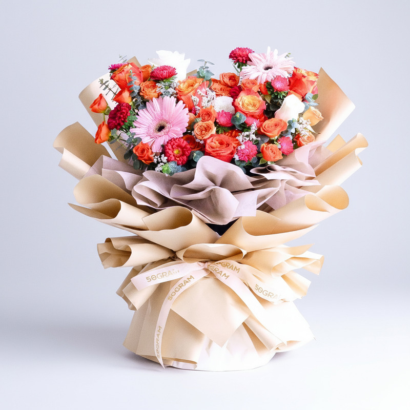 Pink Glow Posy Pink Daisy Hand Bouquet