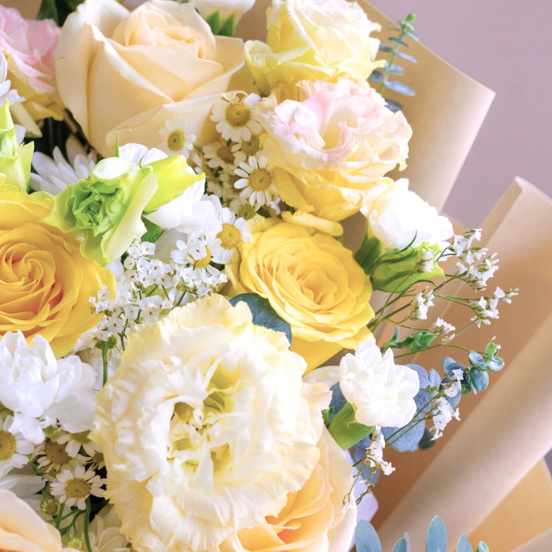 Yellow serenade yellow rose hand bouquet - image 16