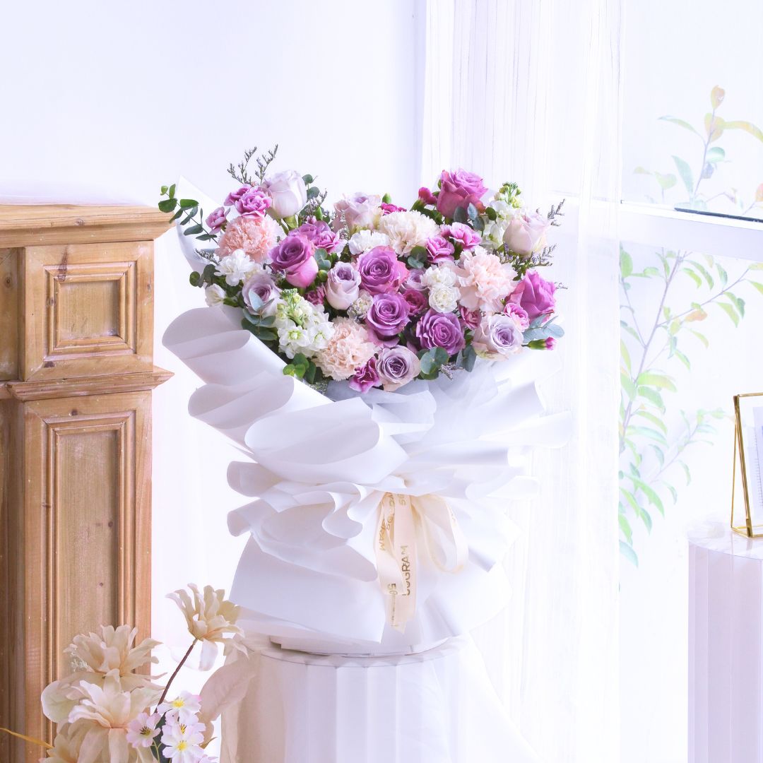 Amethyst dream purple roses hand bouquet - image 6