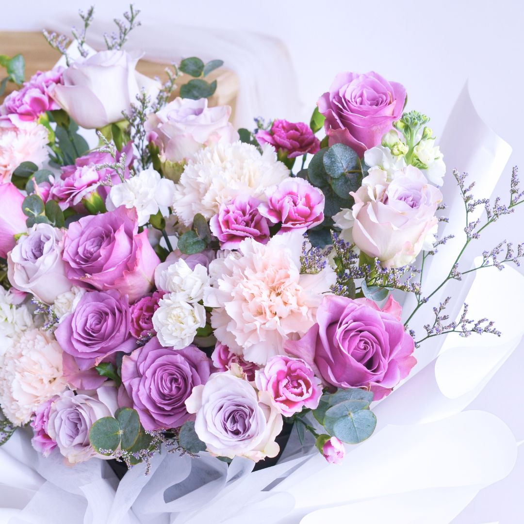 Amethyst dream purple roses hand bouquet - image 7