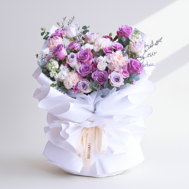 Amethyst Dream Purple Roses Hand Bouquet