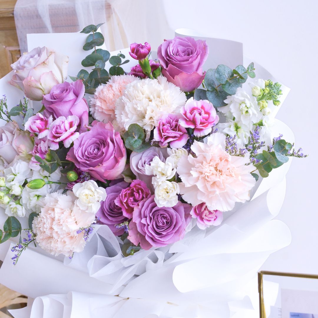 Amethyst dream purple roses hand bouquet - image 10