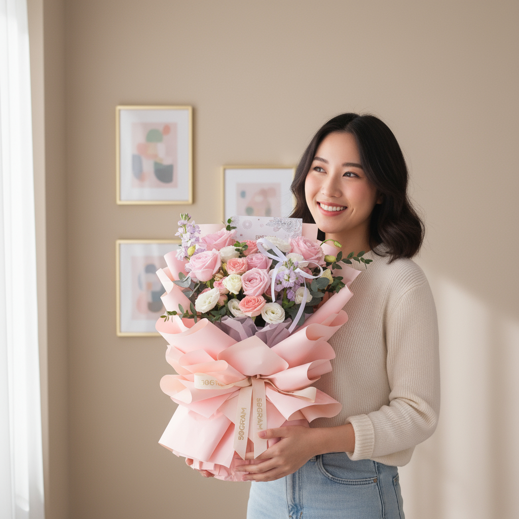 Lush romance hand bouquet - image 3