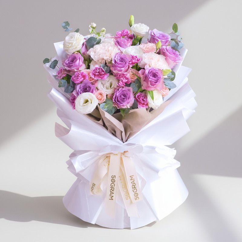 Violet Grace Purple Rose Hand Bouquet