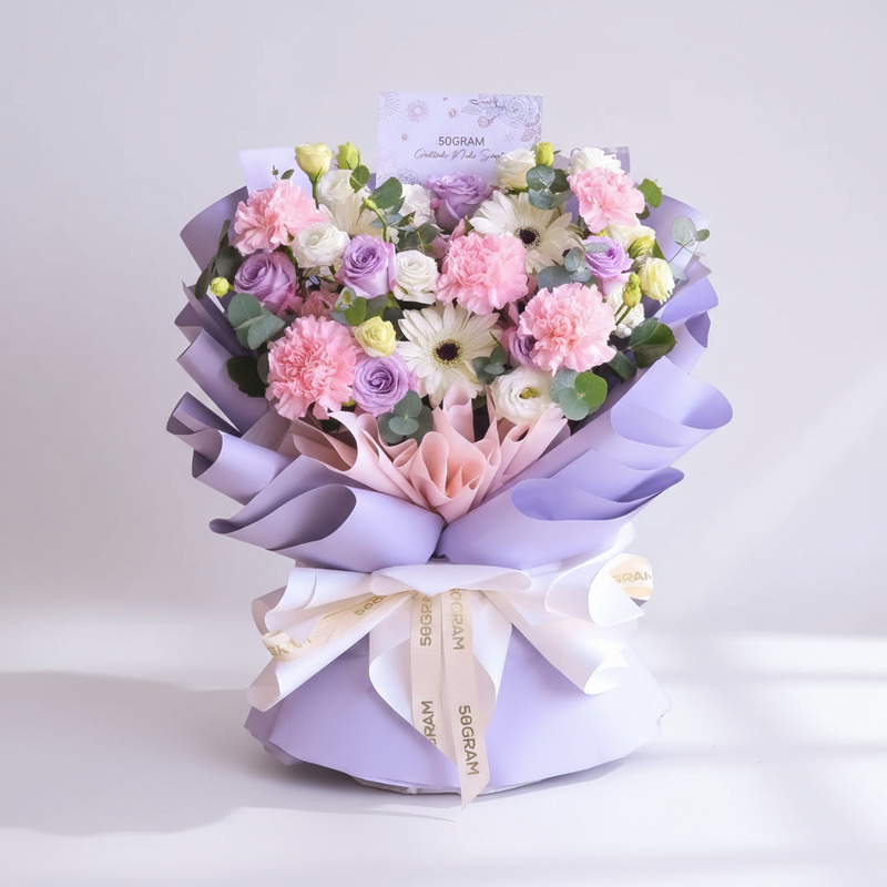 Garden of Gratitude Lilac Pink Hand Bouquet