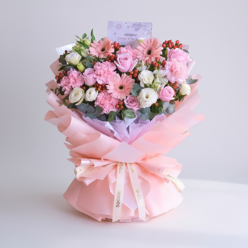 Gentle Grace Pink Daisy Hand Bouquet