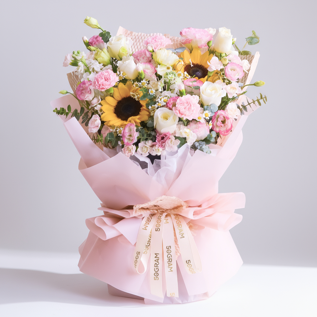 Sugar sun sunflower hand bouquet