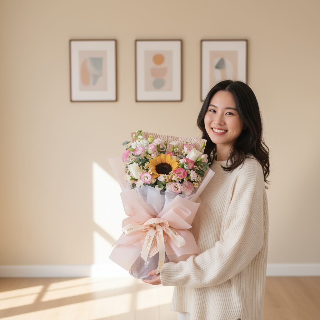 Sugar sun sunflower hand bouquet - image 3