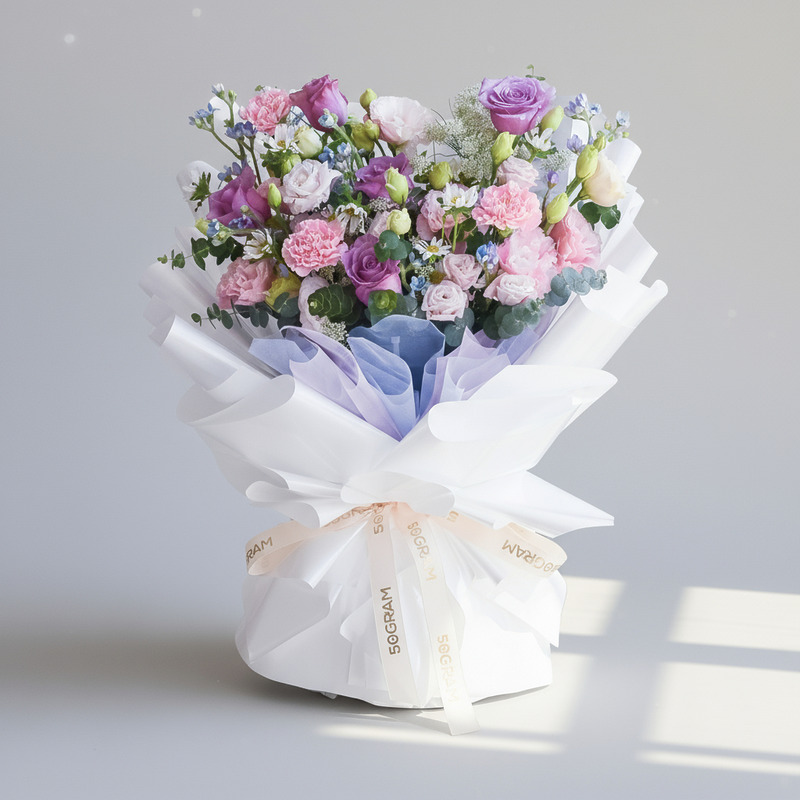 Fairy Floss Purple Roses Hand Bouquet
