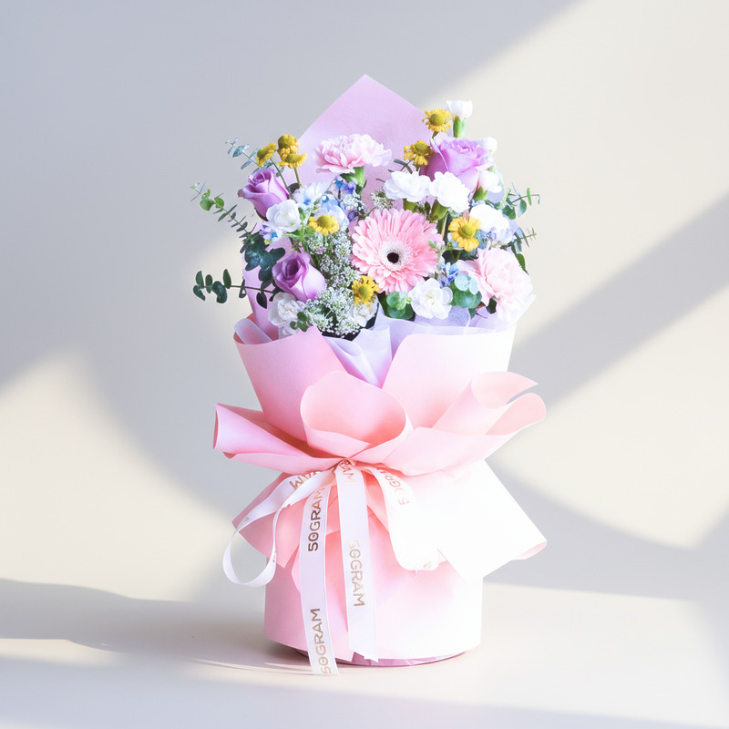 Morning Meadow Purple Roses Hand Bouquet