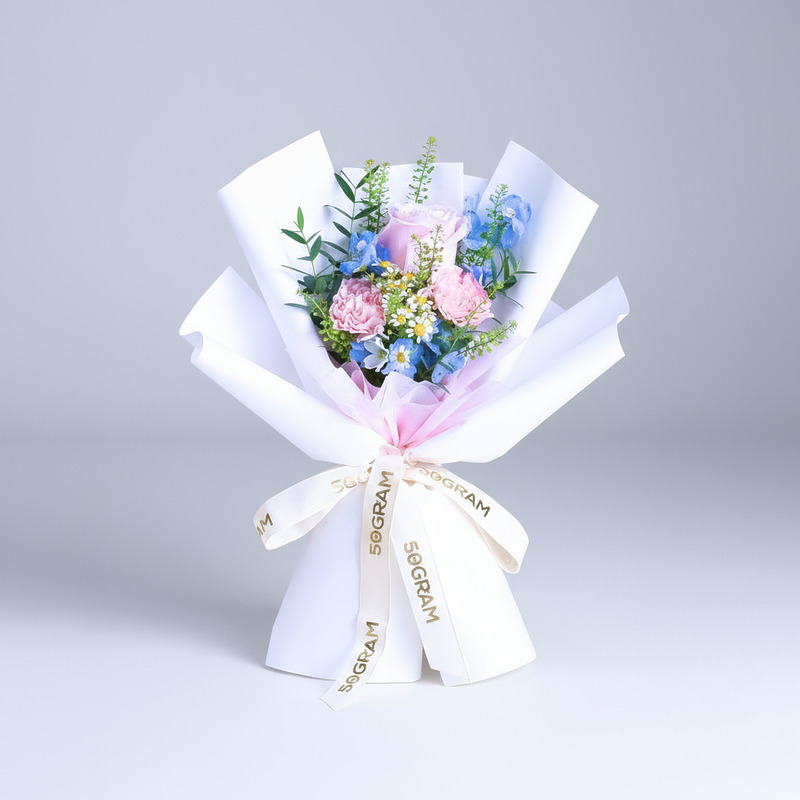 Bright Day Pink Carnation Hand Bouquet