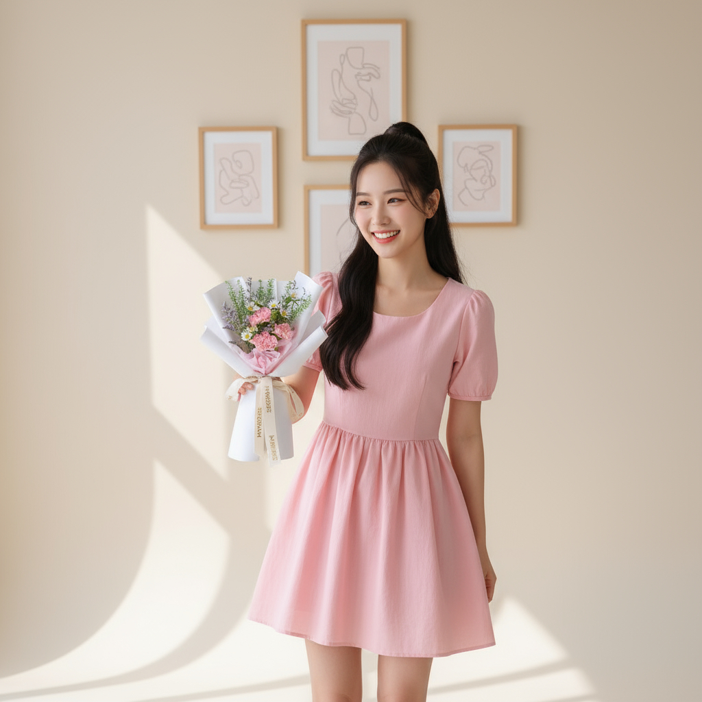 Dainty glow pink carnation hand bouquet - image 2