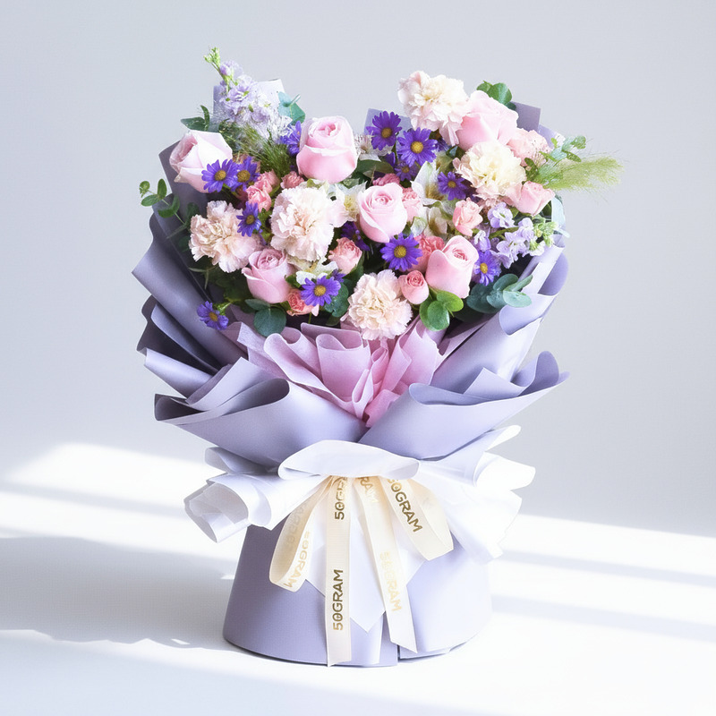 Duska Bloom Pink Roses Hand Bouquet