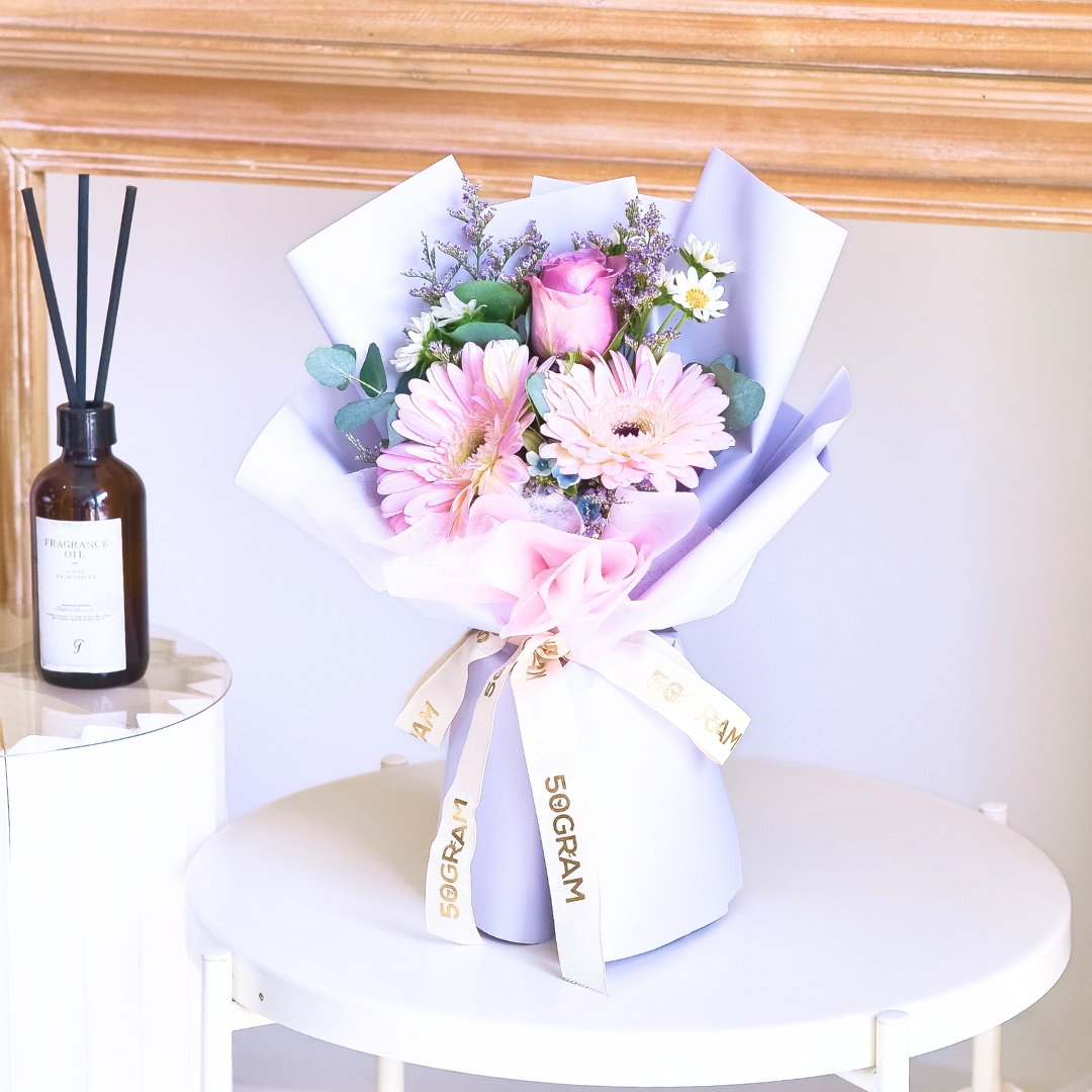 Fresh flick purple rose hand bouquet - image 5