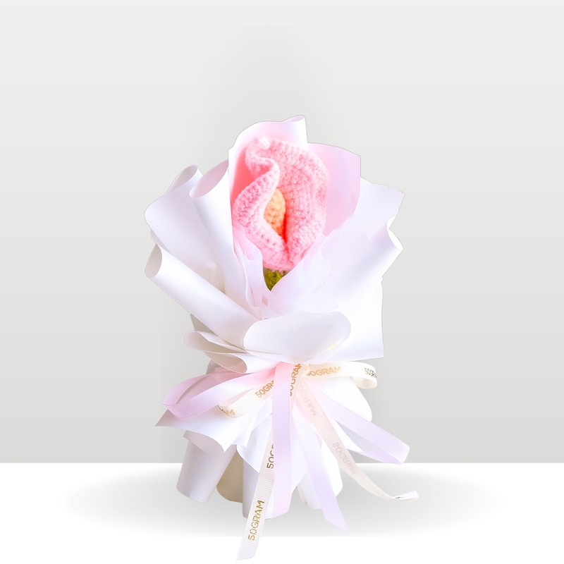 Sweet Calla Kiss Crochet Mini Bouquet